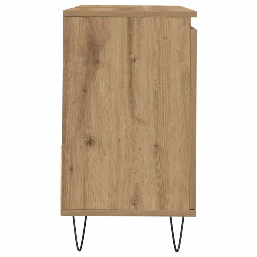 Armoire de lavabo de salle de bain chêne artisanal 65x33x60 cm - 6