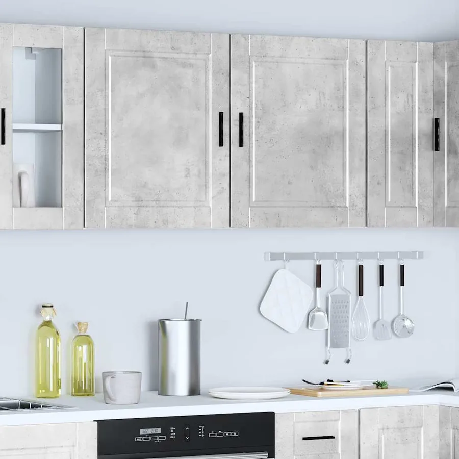 Armoires murales de cuisine 2 pcs Porto gris béton - 4