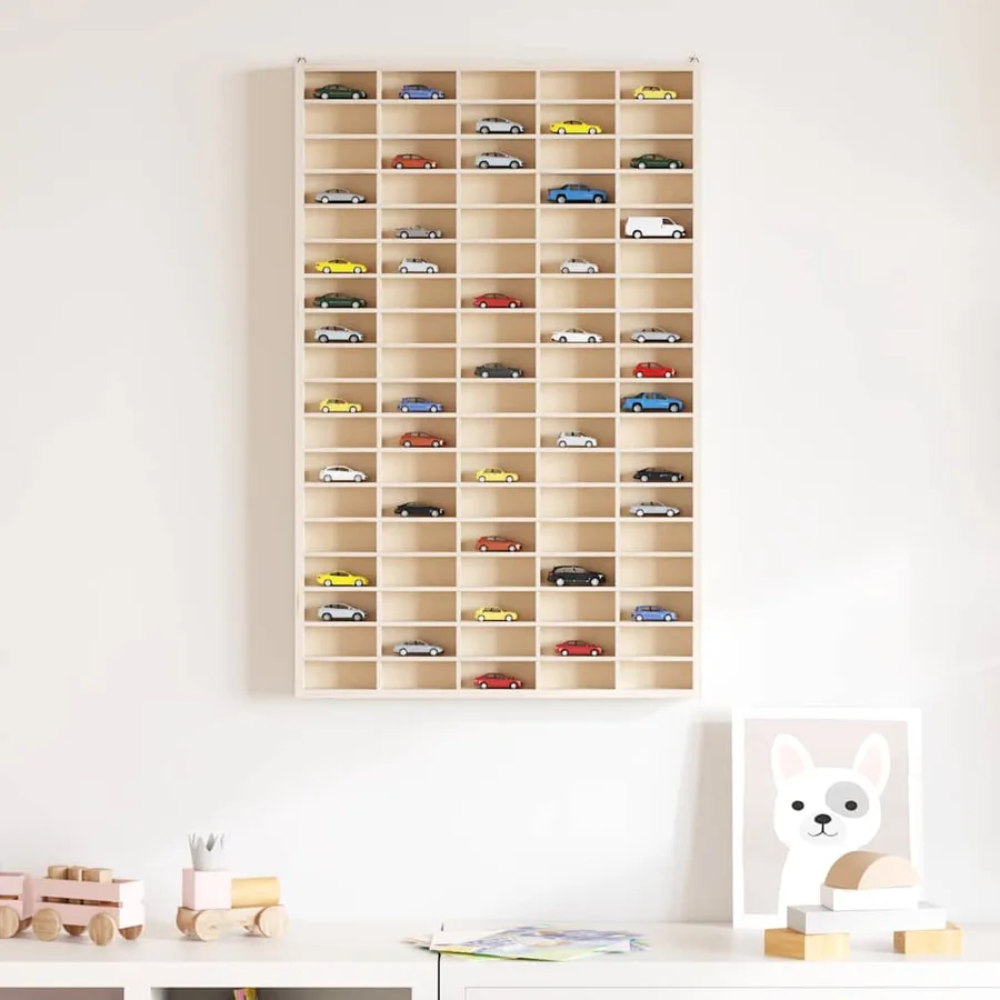 Vitrine de collection en bois avec 90 compartiments 50,5 x 4,5 x 79 cm - 3