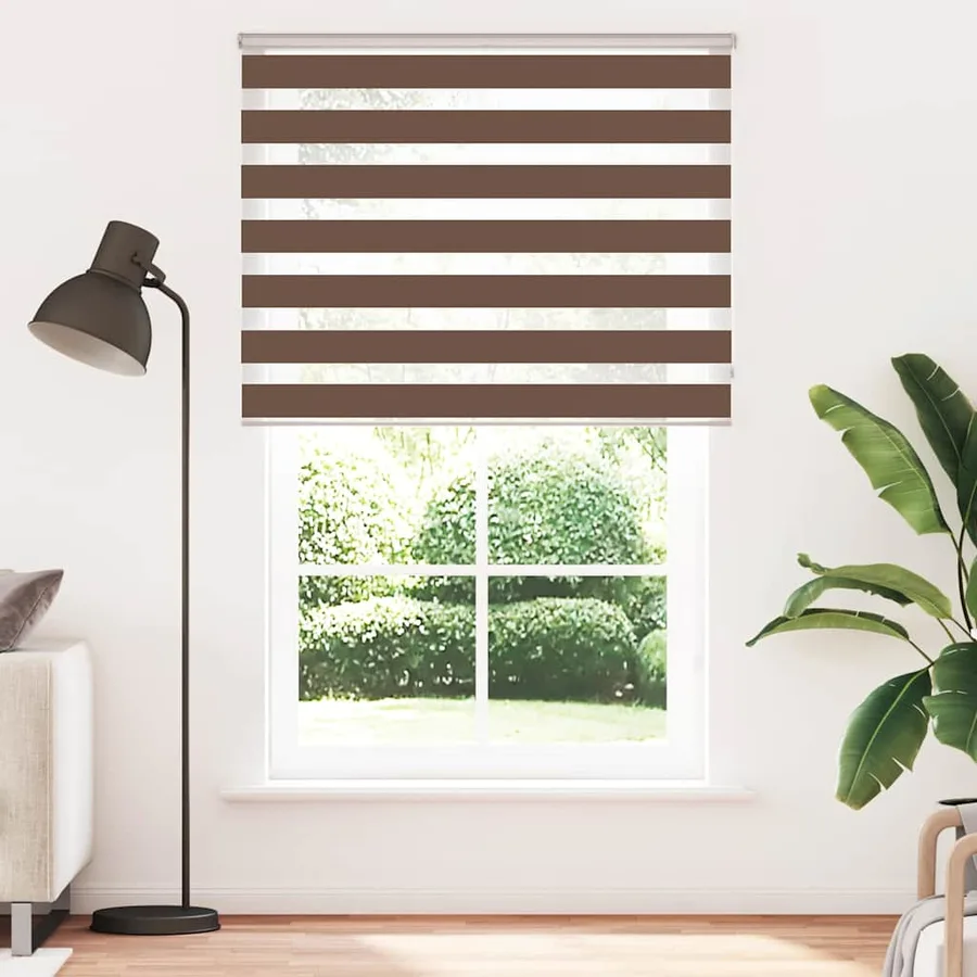 Store zèbre marron 140x200cm largeur du tissu 135,9cm polyester - 2