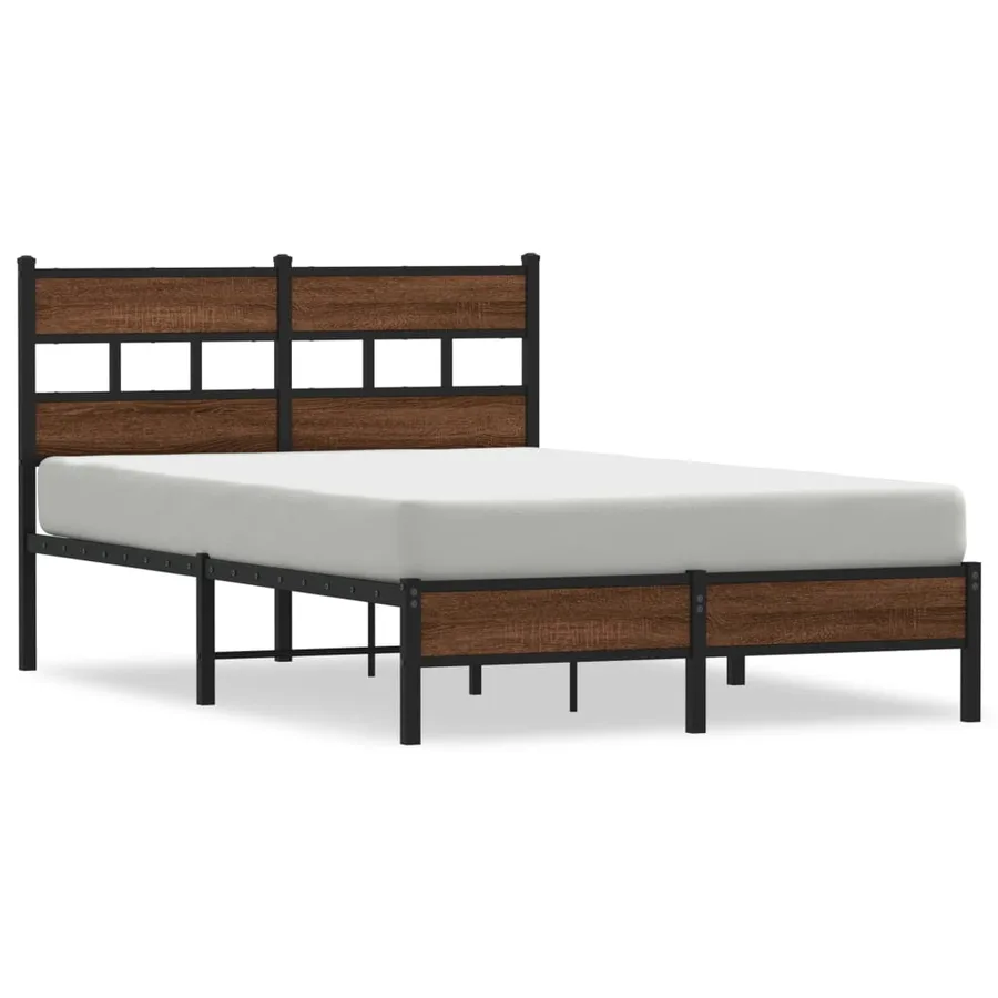 Cadre de lit sans matelas chêne marron 120x190 cm - 2