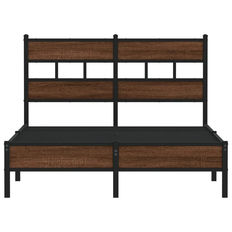 Cadre de lit sans matelas chêne marron 120x190 cm - 4