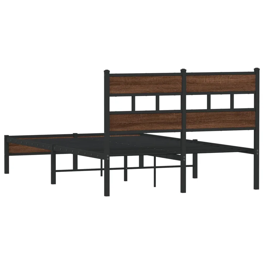 Cadre de lit sans matelas chêne marron 120x190 cm - 6