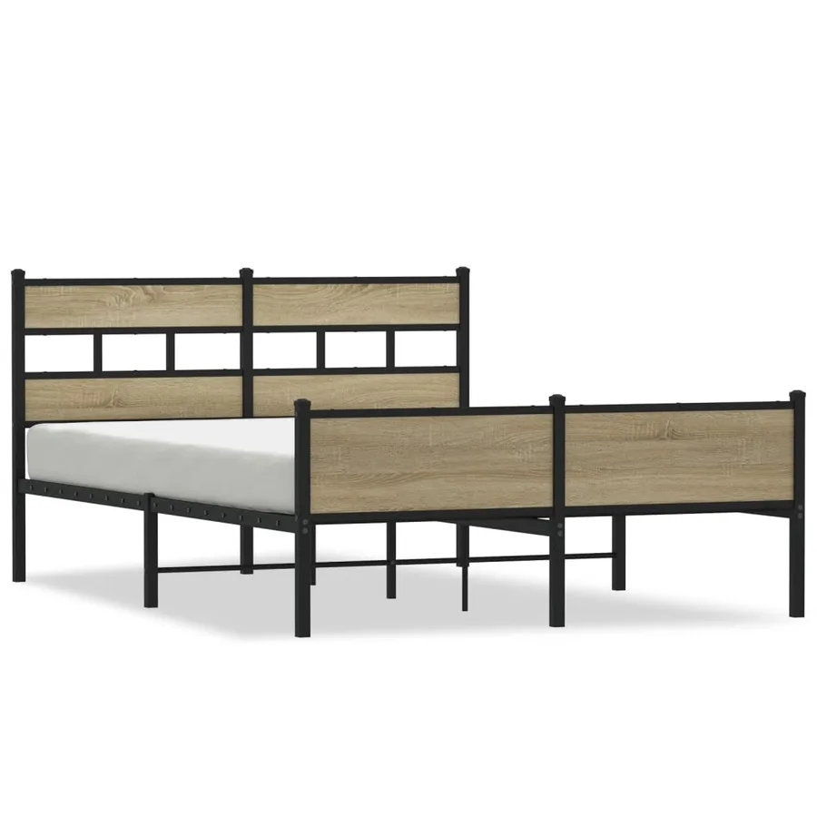 Cadre de lit sans matelas chêne sonoma 137x190 cm - 2