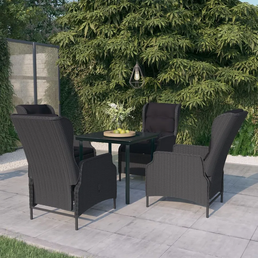 Ensemble à manger de jardin 5 pcs Gris foncé