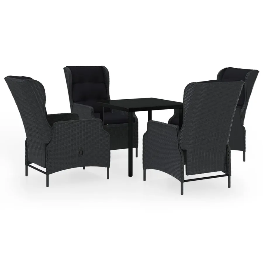 Ensemble à manger de jardin 5 pcs Gris foncé - 2