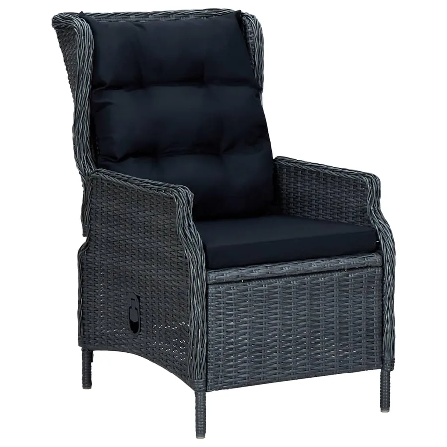Ensemble à manger de jardin 5 pcs Gris foncé - 3