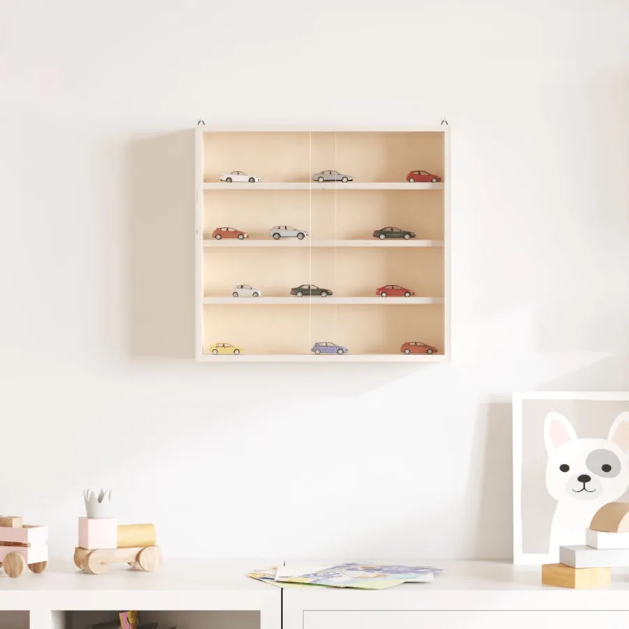 Vitrine de collection en bois avec portes 40x8,5x37cm - 3