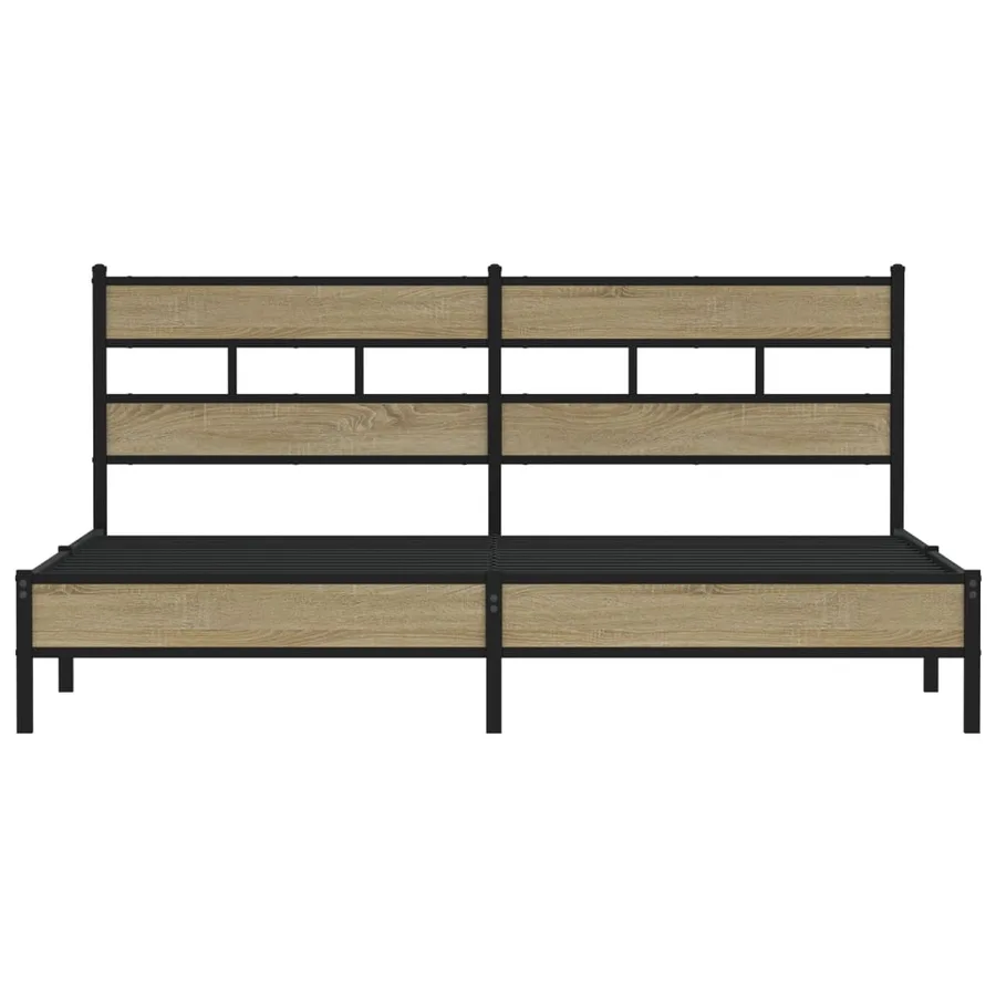 Cadre de lit en métal sans matelas chêne sonoma 183x213 cm - 4