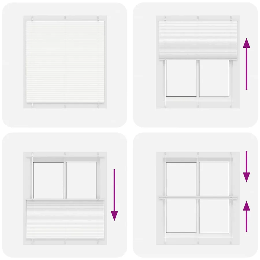 Store plissé blanc 115x100cm largeur du tissu 114,4cm polyester - 7