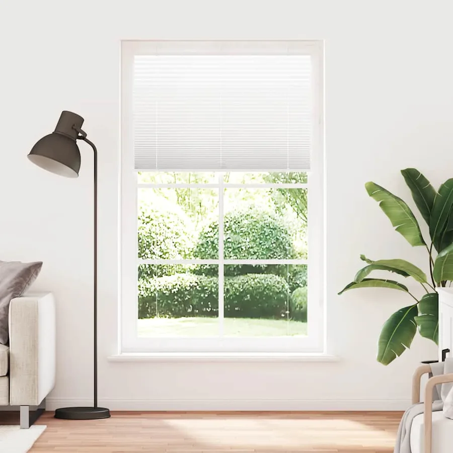 Store plissé blanc 115x200cm largeur du tissu 114,4cm polyester - 2