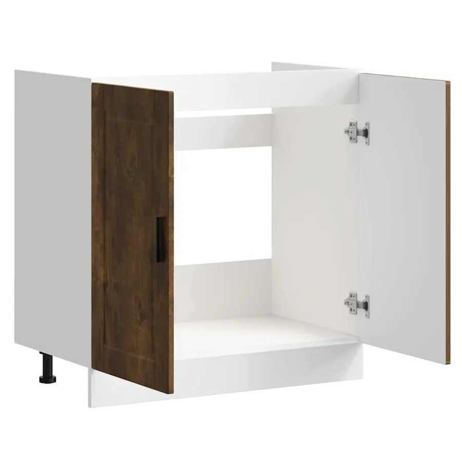 Meuble bas pour évier Porto chêne fumé bois ingénierie - 5