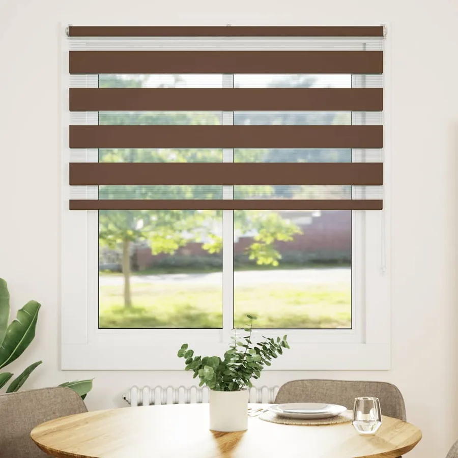 Store zèbre marron 130x100cm largeur du tissu 125,9cm polyester - 2