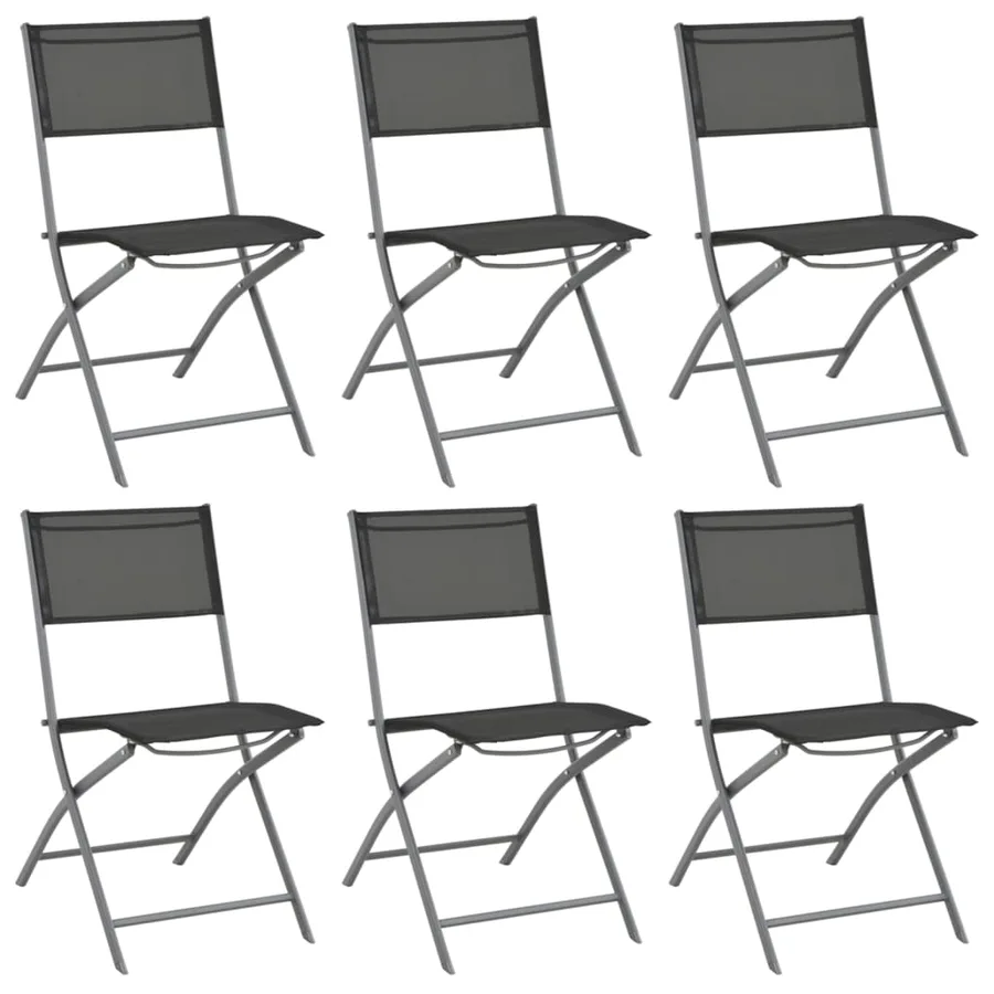 Ensemble à manger de jardin 7 pcs Gris et noir - 4