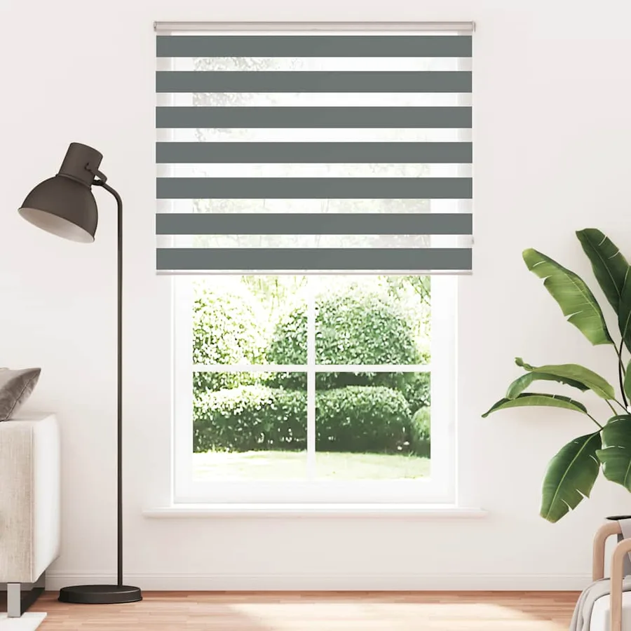 Store zèbre gris foncé largeur du tissu 140,9 cm polyester - 2