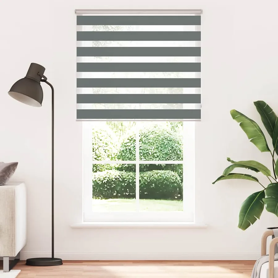 Store zèbre gris foncé largeur du tissu 130,9 cm polyester - 2