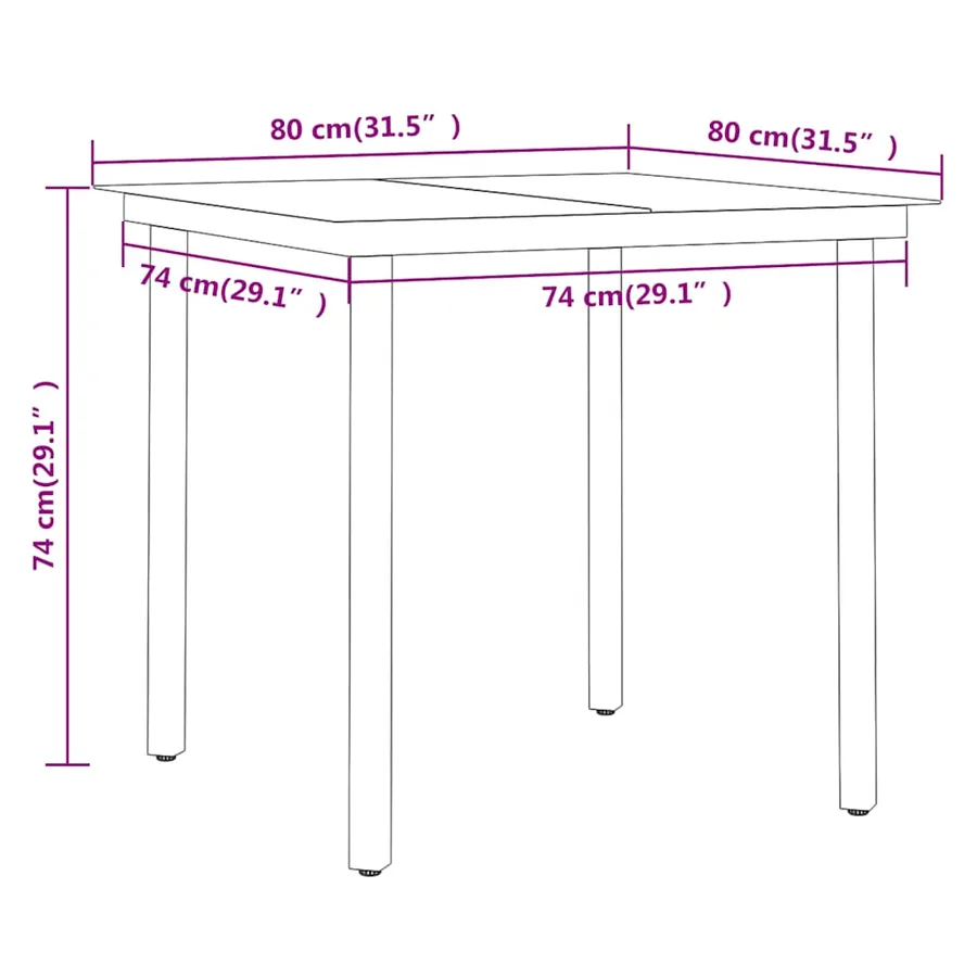 Ensemble à manger de jardin 3 pcs Marron et noir - 8