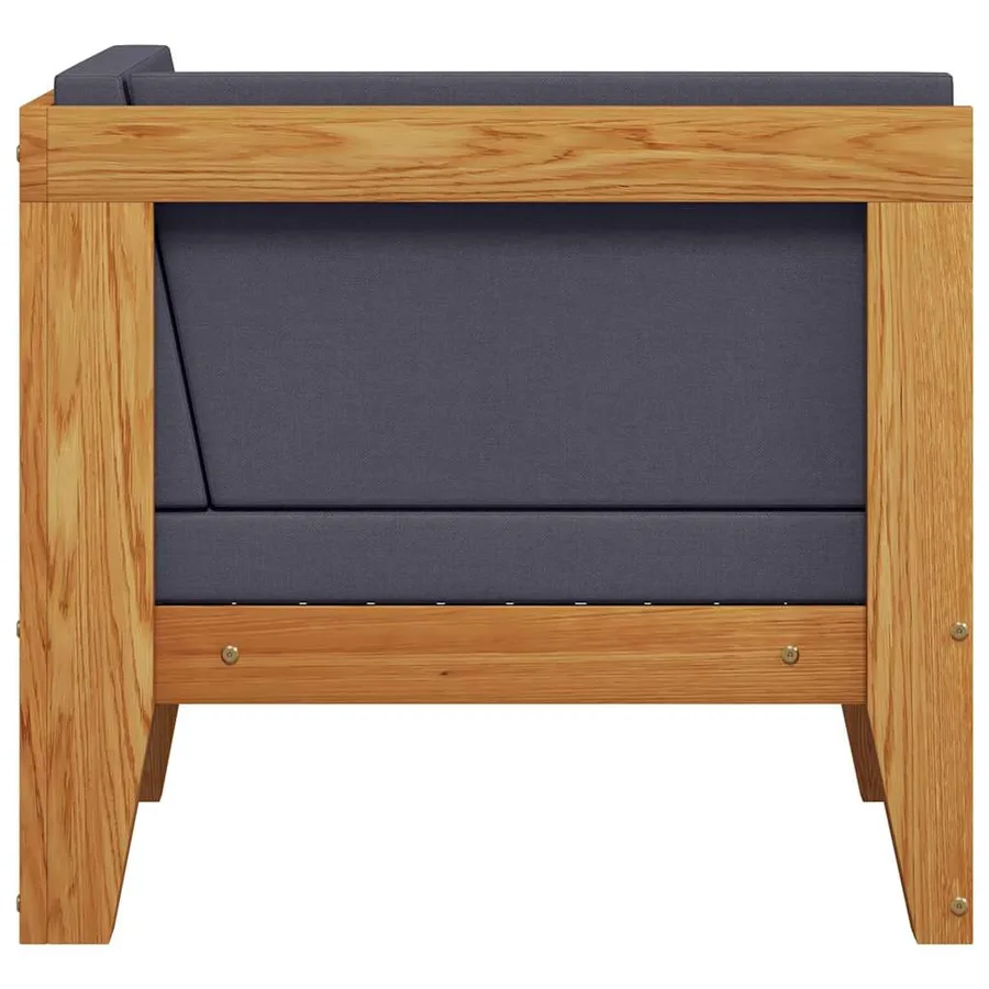 Canapé d'angle sectionnel et coussins gris foncé Bois d'acacia - 4