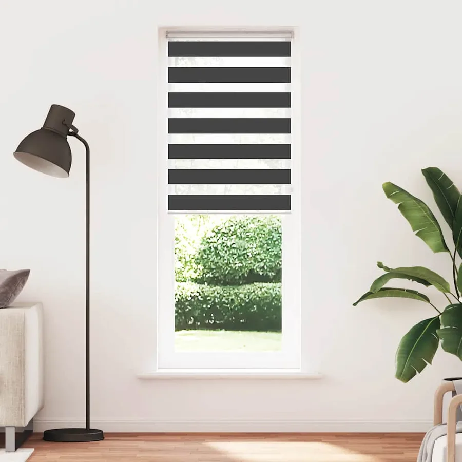 Store zèbre noir 70x200 cm largeur du tissu 65,9 cm polyester - 2