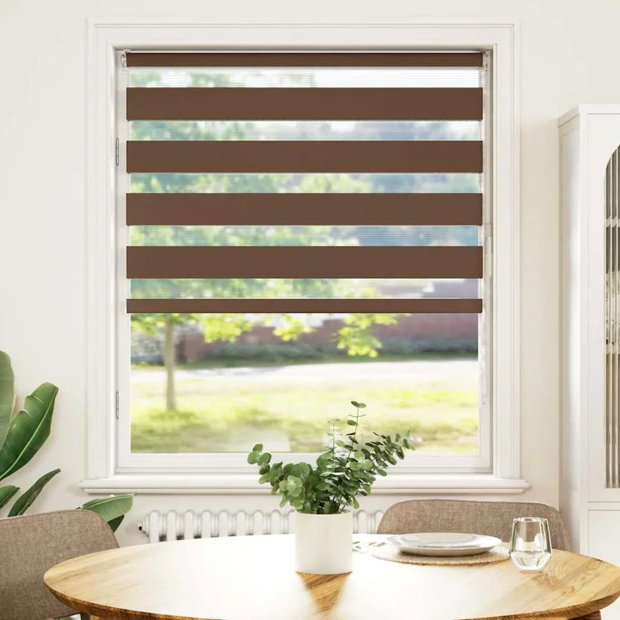 Store zèbre marron 95x100 cm largeur du tissu 90,9 cm polyester - 2
