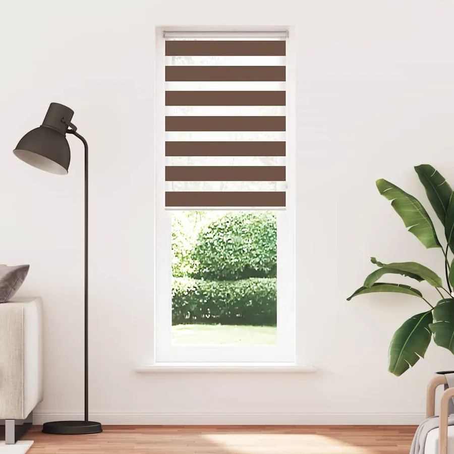 Store zèbre marron 70x200 cm largeur du tissu 65,9 cm polyester - 2
