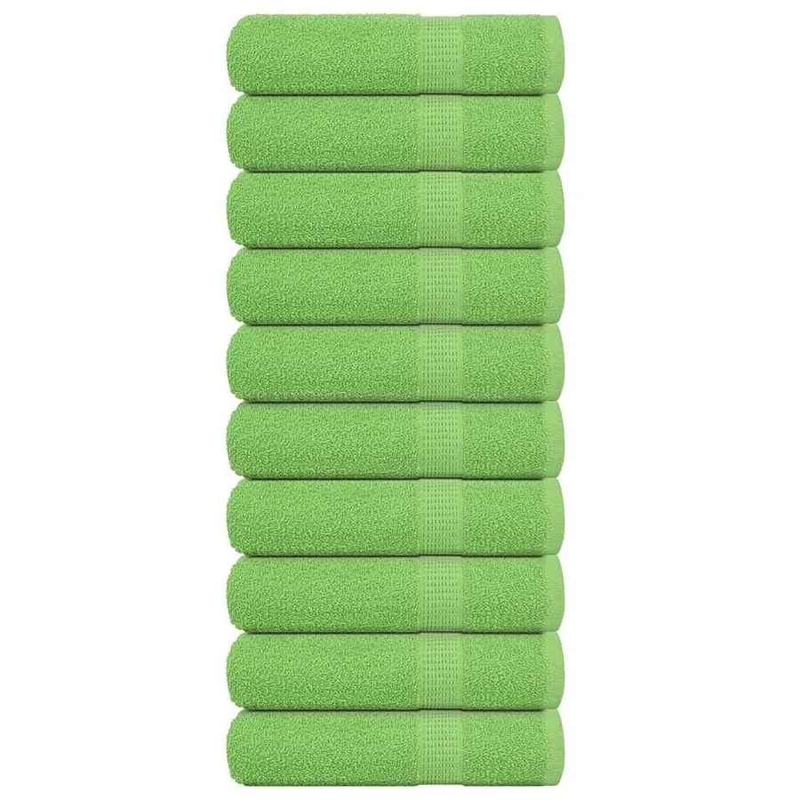 Serviettes de bain FROGN 10 pcs vert pomme 100x150 cm 360 g/m²