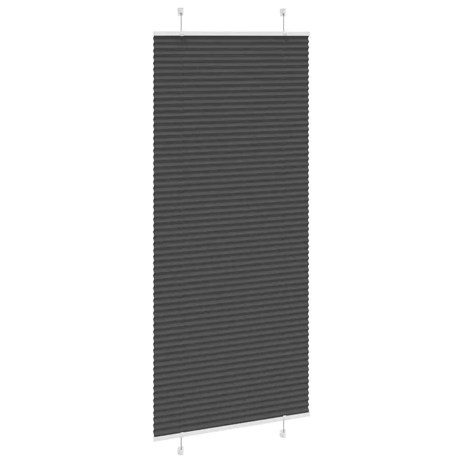 Store plissé noir 85x200 cm largeur du tissu 84,4 cm polyester - 4