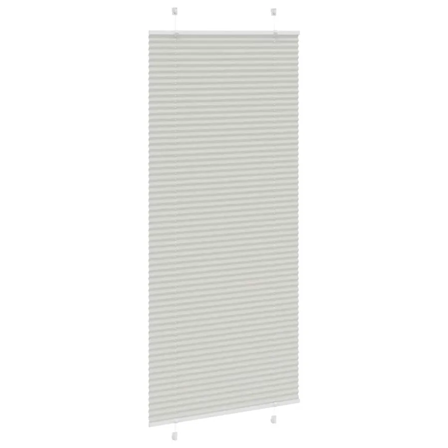 Store plissé gris clair 85x200 cm largeur du tissu 84,4 cm - 4