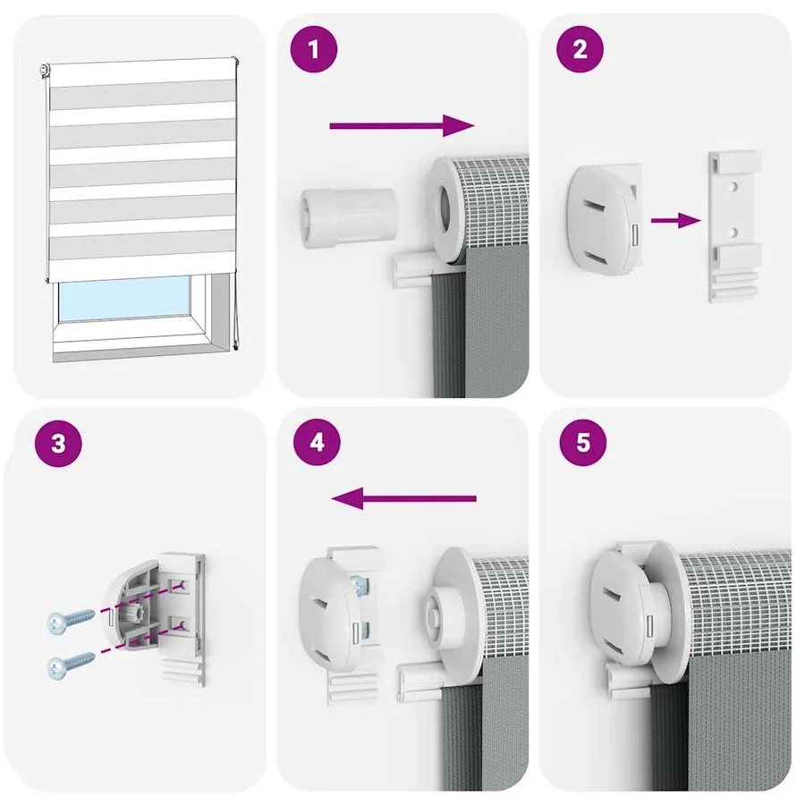 Store zèbre marron 160x100cm largeur du tissu 155,9cm polyester - 7