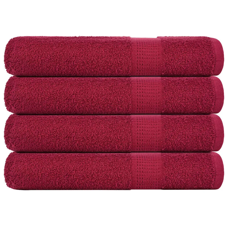 Serviettes FROGN 4 pcs bordeaux 100x200 cm 360 g/m²