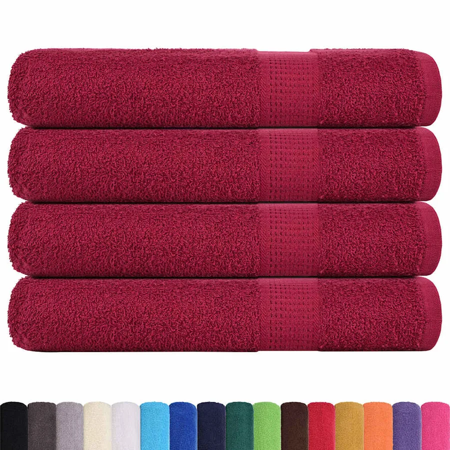 Serviettes FROGN 4 pcs bordeaux 100x200 cm 360 g/m² - 2