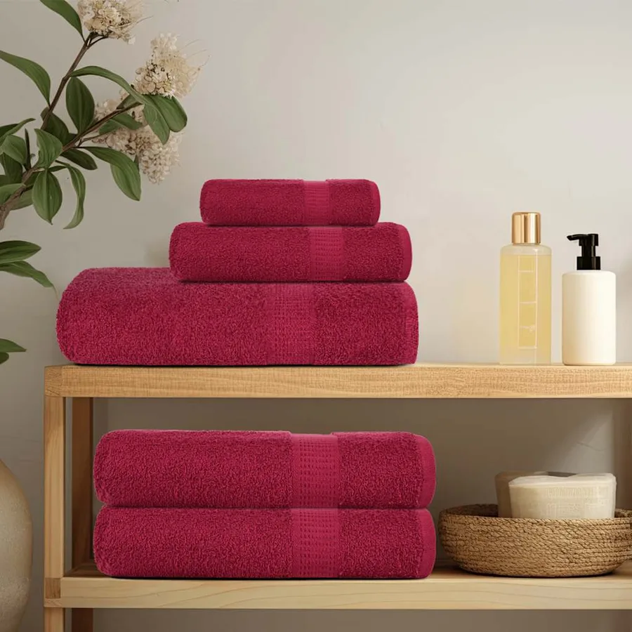 Serviettes FROGN 4 pcs bordeaux 100x200 cm 360 g/m² - 3