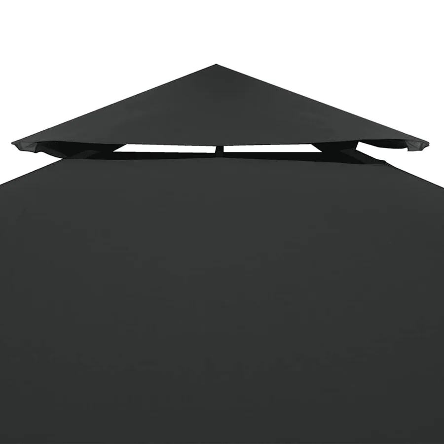 Recouvrement de remplacement d'auvent 310 g/m² 3x3 m Gris foncé - 3