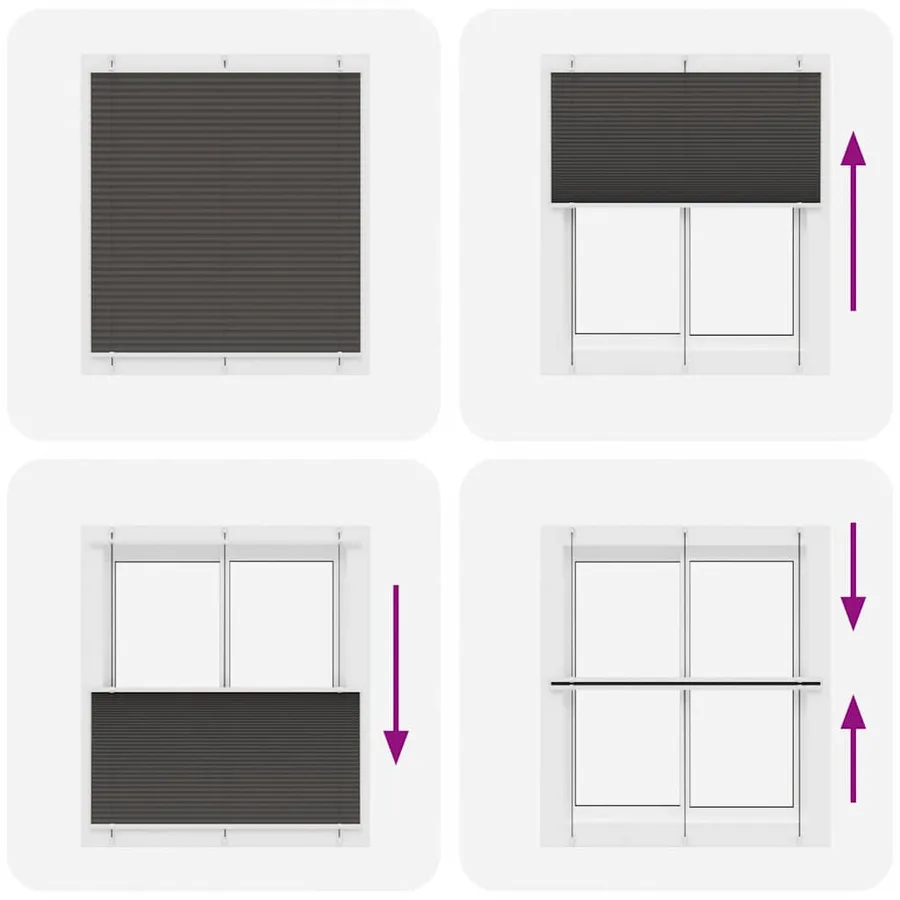 Store plissé noir 115x100 cm largeur du tissu 114,4cm polyester - 7