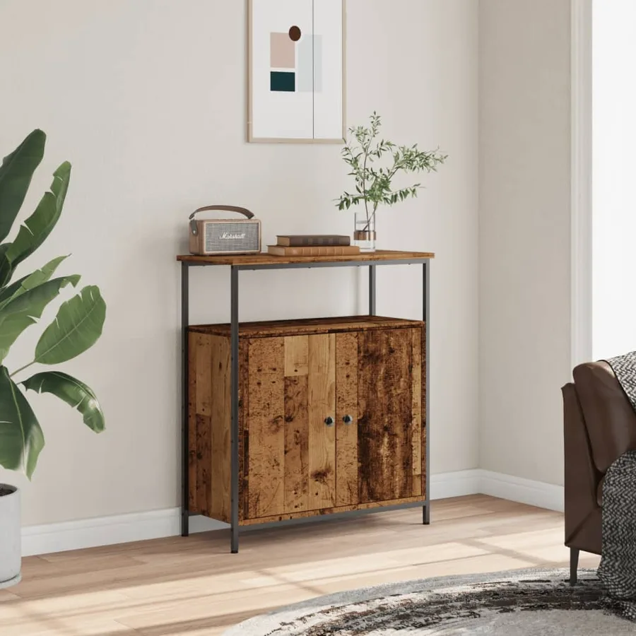 Buffet vieux bois 70x30x80 cm bois d'ingénierie - 3