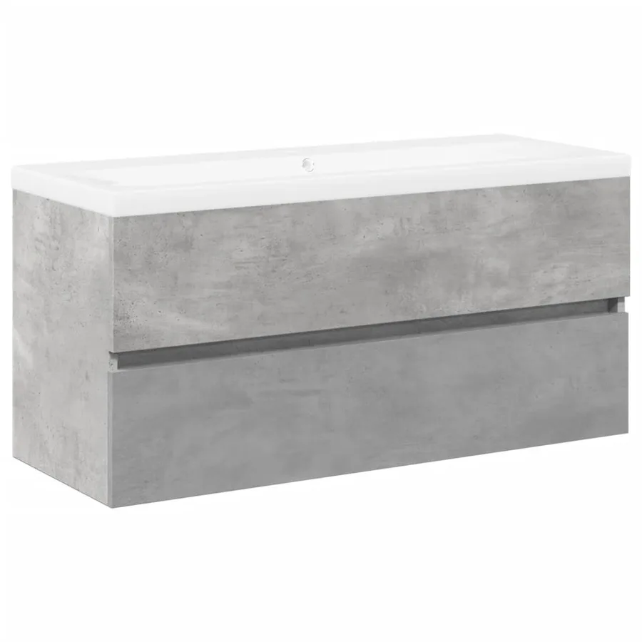Ensemble de meubles de salle de bain 2 pcs gris béton - 2