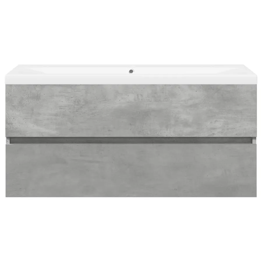 Ensemble de meubles de salle de bain 2 pcs gris béton - 4