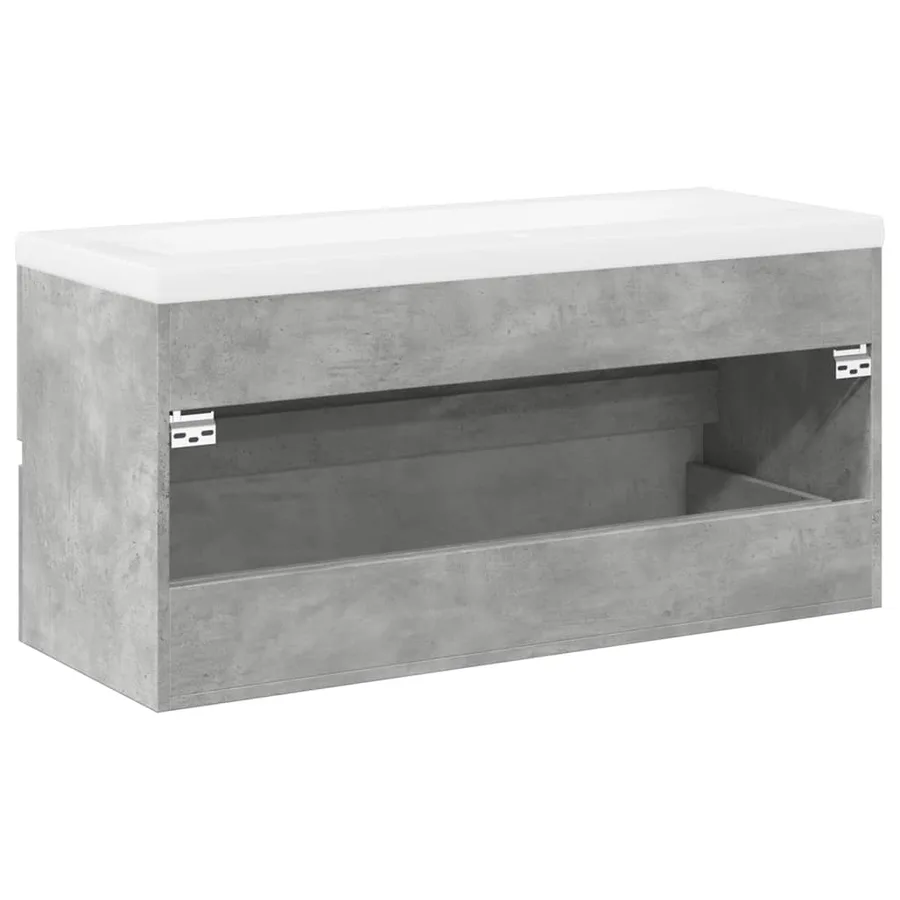 Ensemble de meubles de salle de bain 2 pcs gris béton - 6