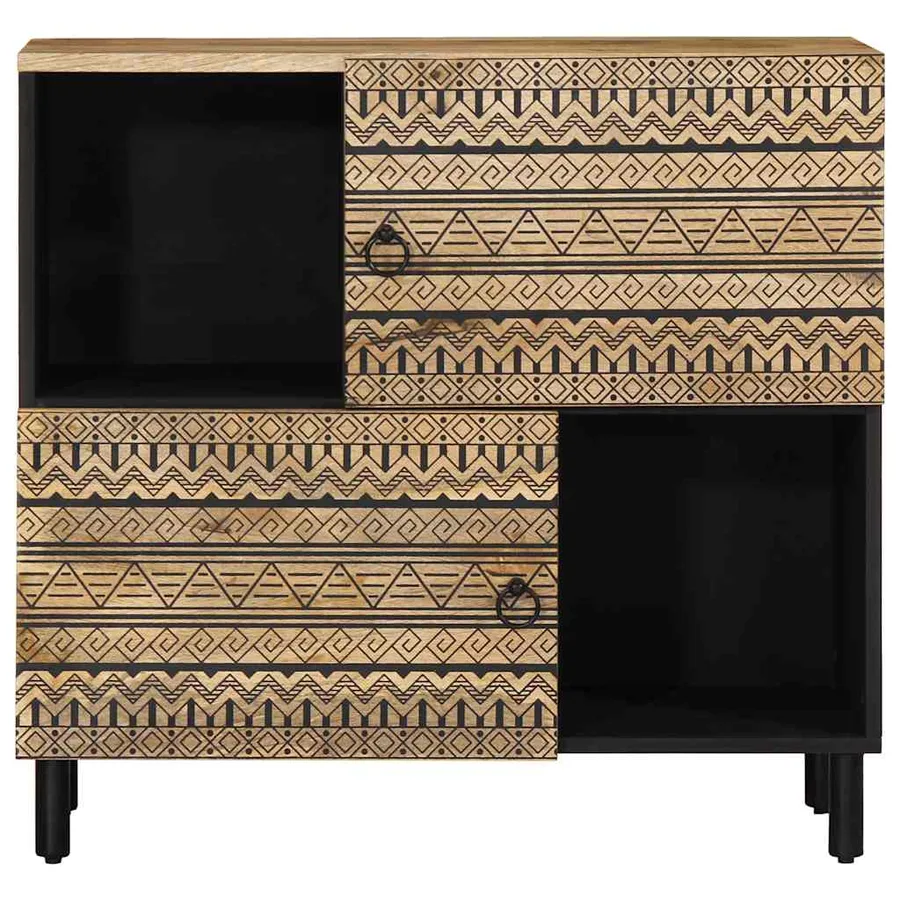 Buffet 80x33,5x75 cm bois de manguier brut massif - 3