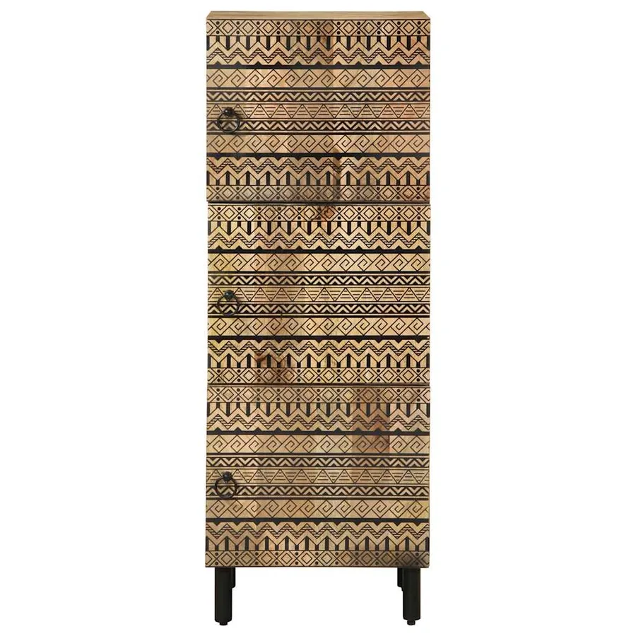 Buffet haut 40x33,5x110 cm bois de manguier brut massif - 3