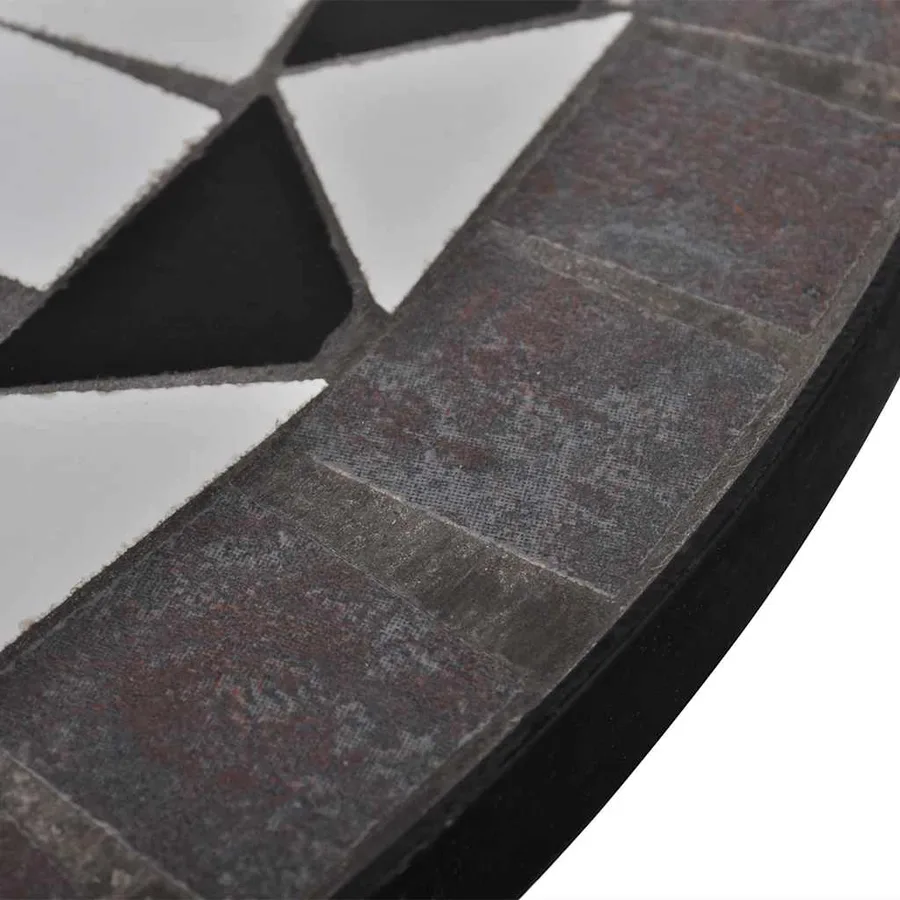 Table de bistro Noir et blanc 60 cm Mosaïque - 4