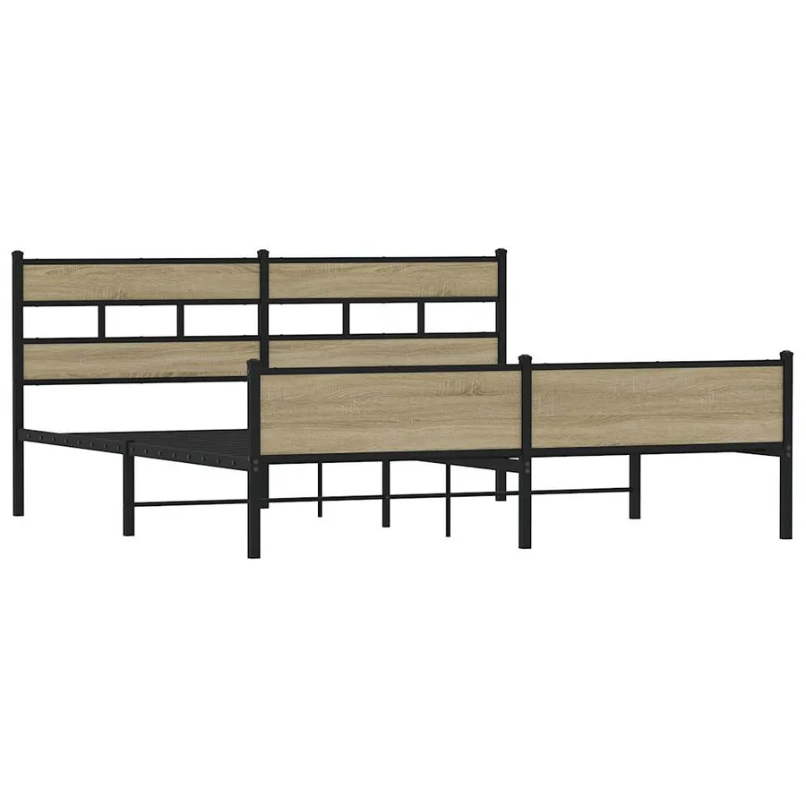 Cadre de lit en métal sans matelas chêne sonoma 183x213 cm - 3