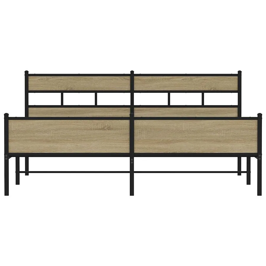 Cadre de lit en métal sans matelas chêne sonoma 183x213 cm - 4