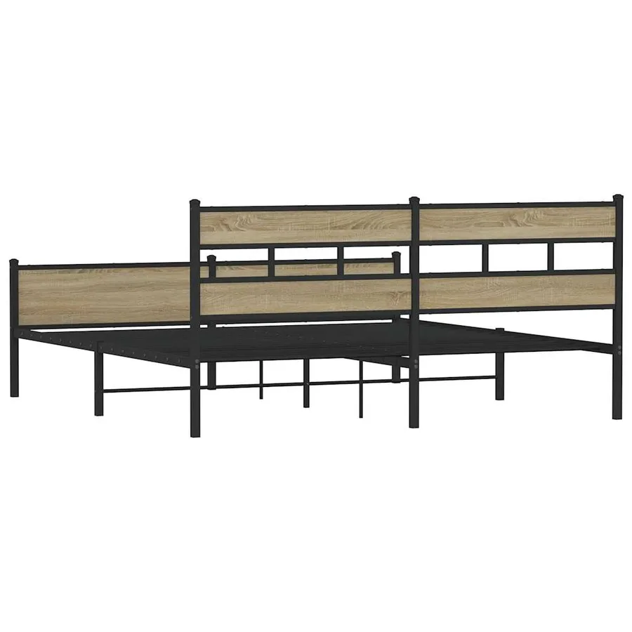 Cadre de lit en métal sans matelas chêne sonoma 183x213 cm - 6