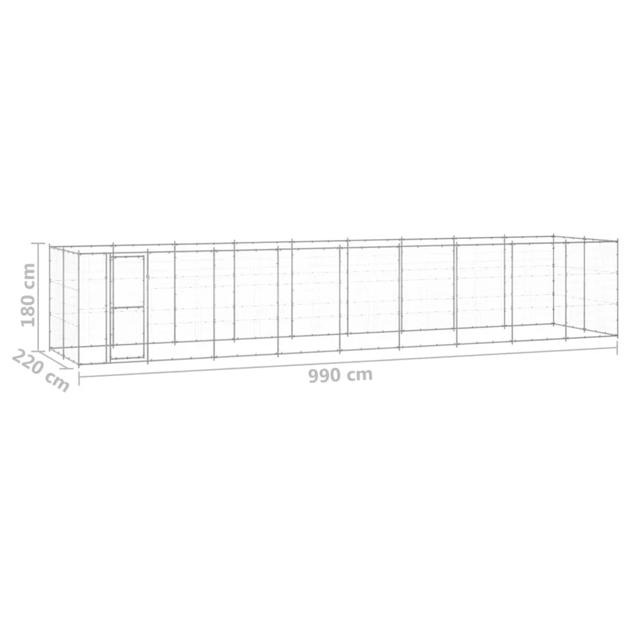Chenil extérieur Acier galvanisé 21,78 m² - 6