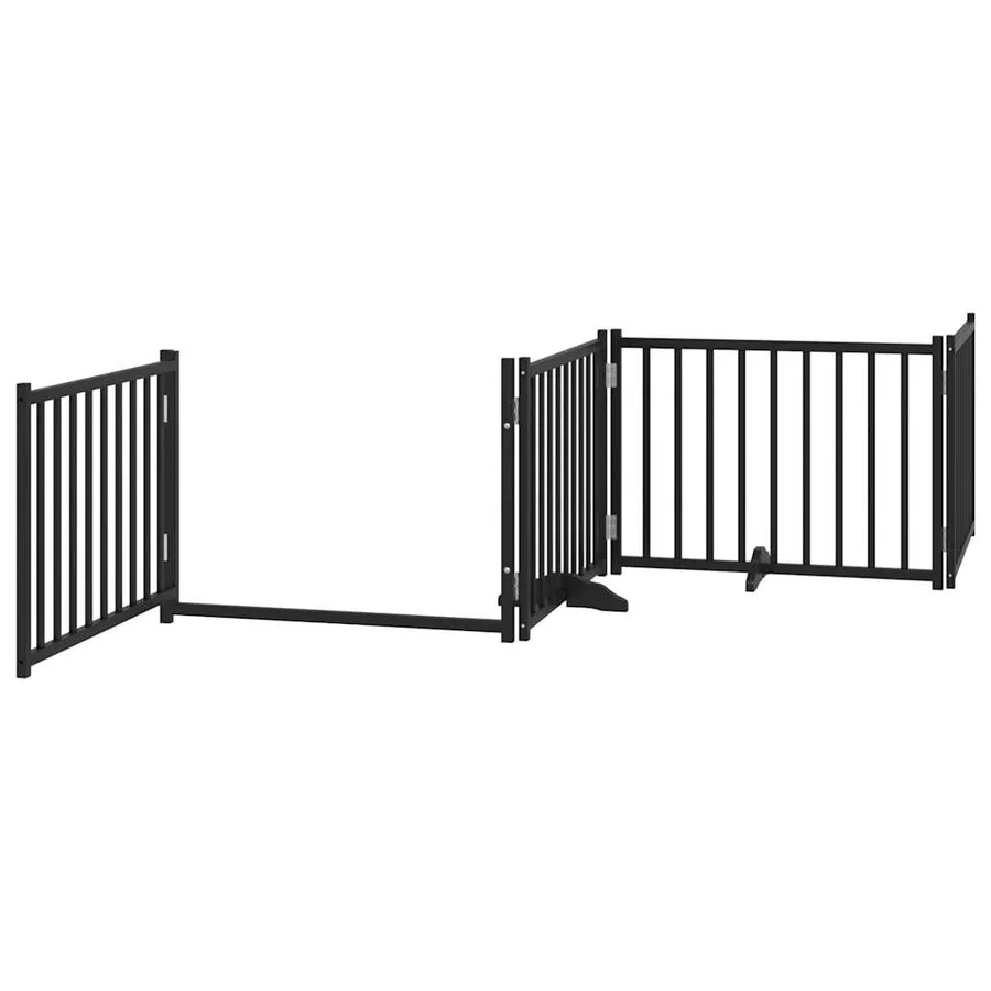 Barrière pour chiens avec porte 4 panneaux bois de sapin massif - 4
