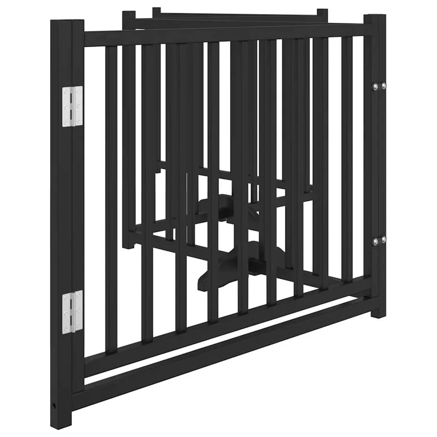 Barrière pour chiens avec porte 4 panneaux bois de sapin massif - 5