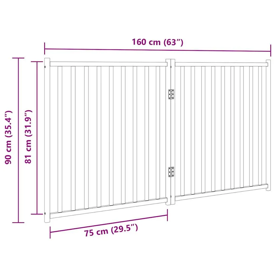 Barrière pour chien pliable 2 panneaux 160 cm bois sapin massif - 9