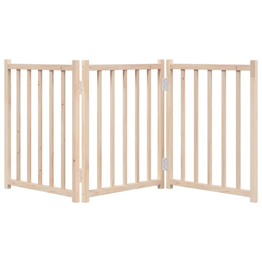Barrière pour chien pliable 3 panneaux 150 cm bois sapin massif - 4