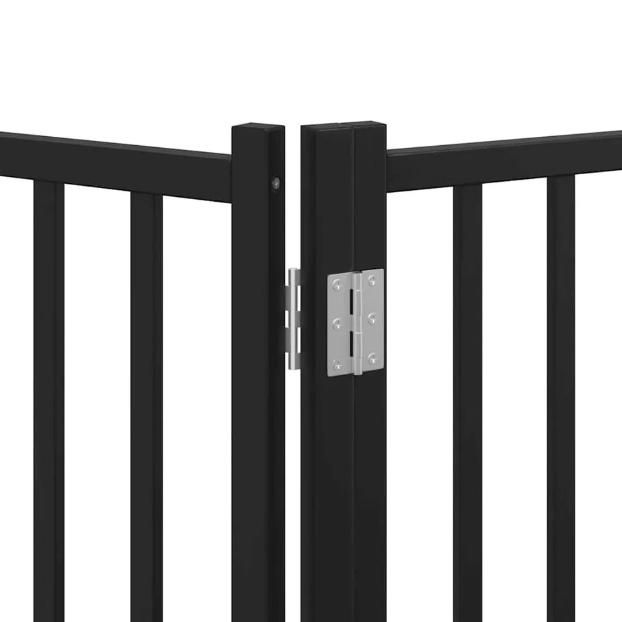 Barrière pour chien porte pliable 10panneaux noir bois peuplier - 11